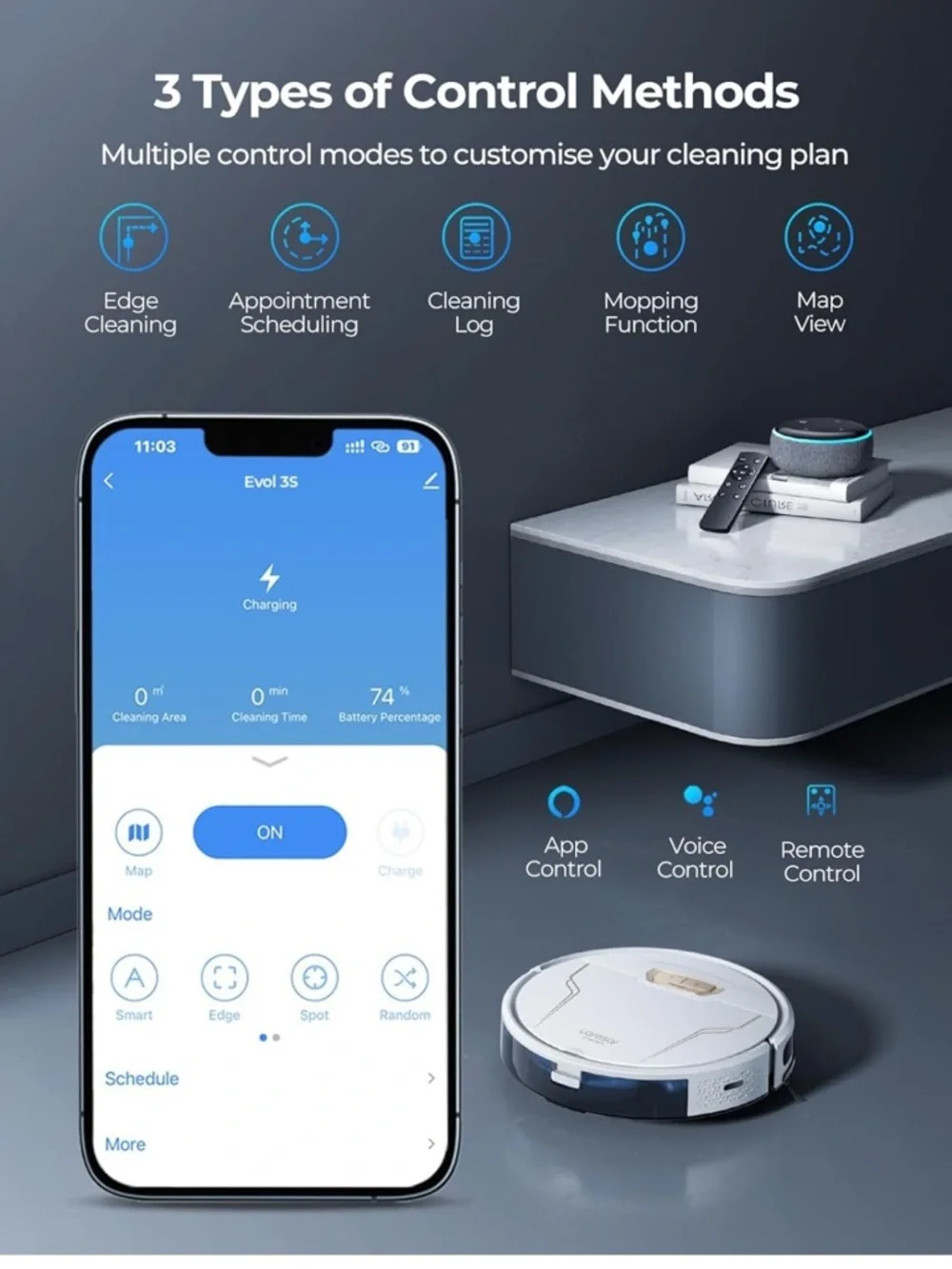 Laresar White Robot Vacuum Cleaner